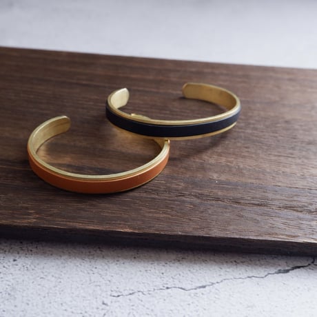Leather Brass Bangle