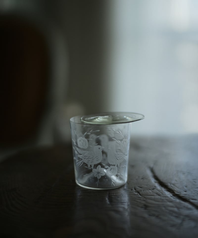 verre de mariage / 15世紀教会の窓 *小鳥のグラスは販売済みとなり