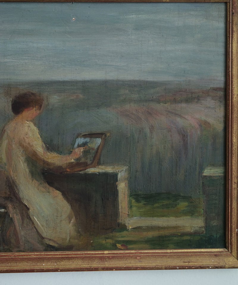 雄大な景色を描く女性、を描いた絵。よく見ると… | 1月と7月 フランス