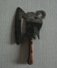白鳥モチーフの肉切り包丁