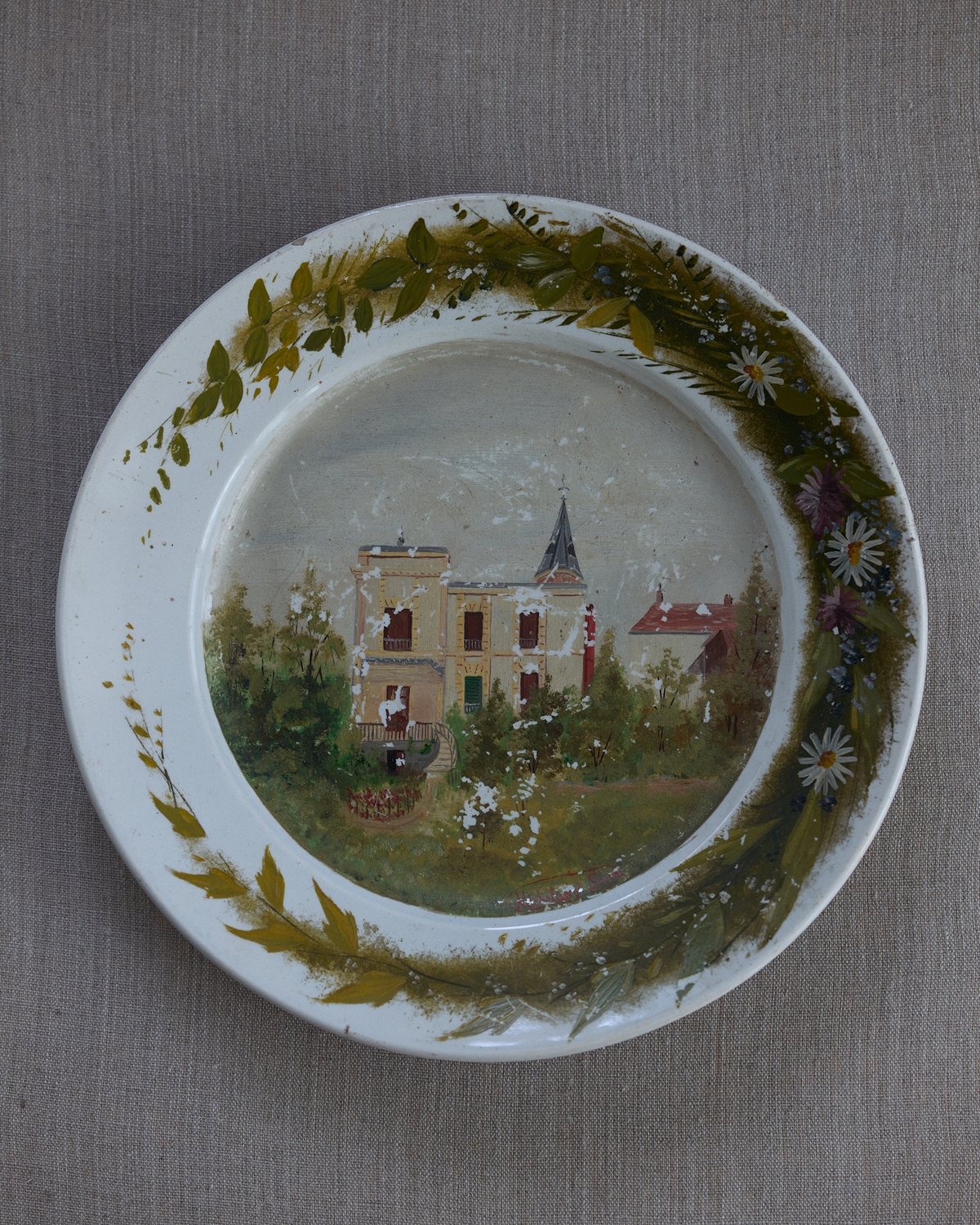 クレイユモントローの絵皿 | 1月と7月 フランスアンティーク