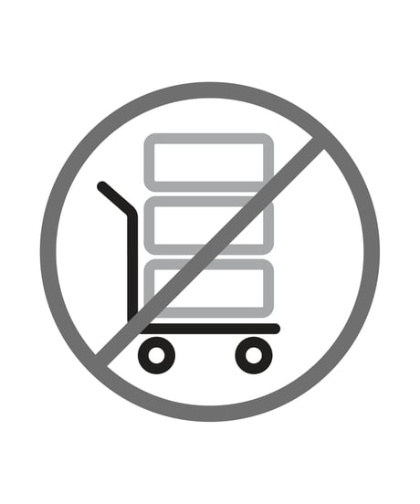 台車での荷物の高積み禁止