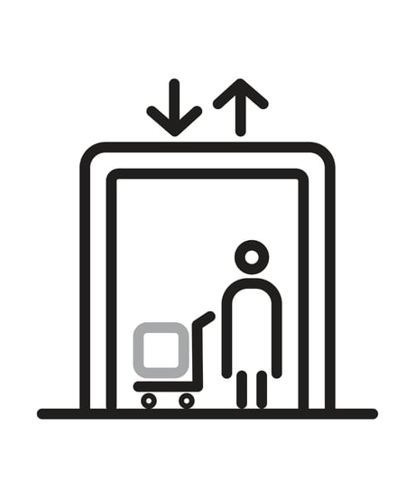 貨物用エレベーター　フォークリフト注意事項