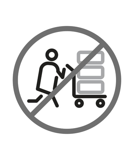 台車での荷物の高積み禁止