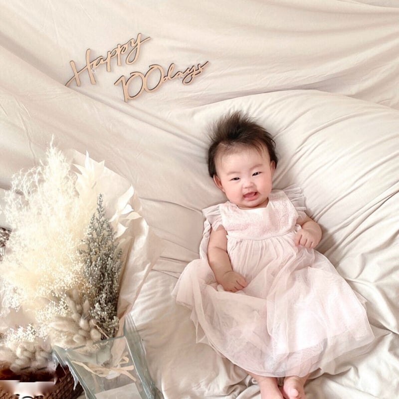 木製ガーランド お食い初め レターバナー Happy 100days | woodcraft