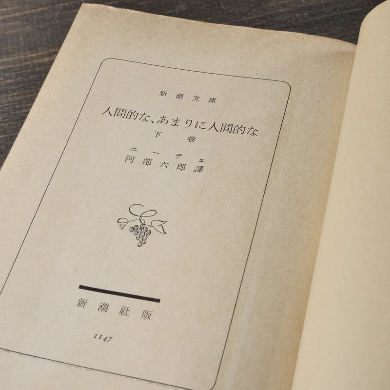 人間的な、あまりに人間的な 上下巻 ニーチェ/阿部六郎 訳 （新潮文庫