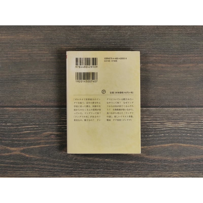 ドングリの謎 -拾って、食べて、考えた 盛口満（ちくま文庫） | 古書店