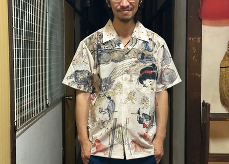即納！SALE！『稲生物怪録』アロハシャツ　絵巻色