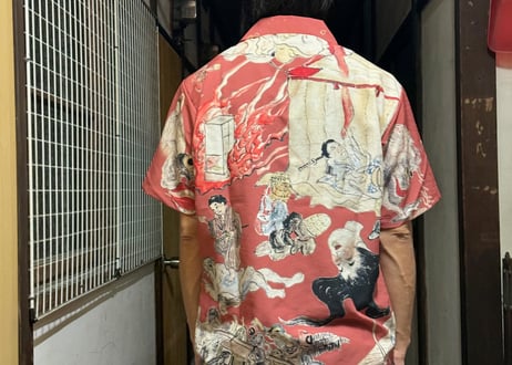 即納！SALE！『稲生物怪録』アロハシャツ　朱色