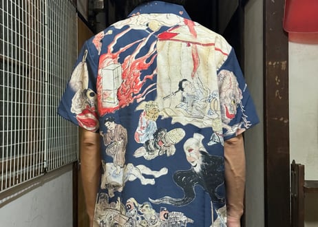即納！SALE！『稲生物怪録』アロハシャツ　紺色
