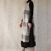 ロングベスト風エプロン ドレス/ライトブラウン