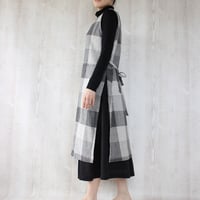 ロングベスト風エプロン ドレス/ライトグレー