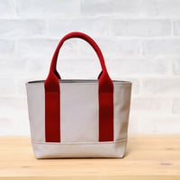 トートバッグ S /グレージュ×レッド