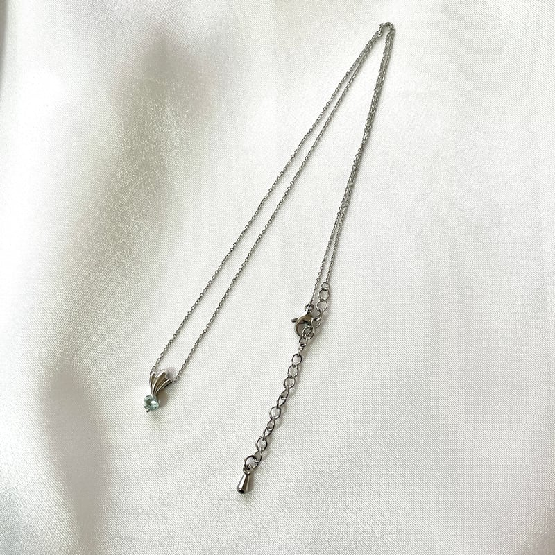 3月の誕生石】アクアマリン ネックレス｜Silver925トップ×サージカル