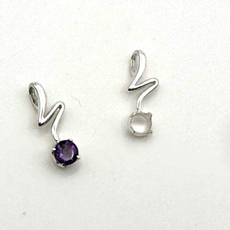 デザインネックレスペンダントトップ空枠 シルバー925