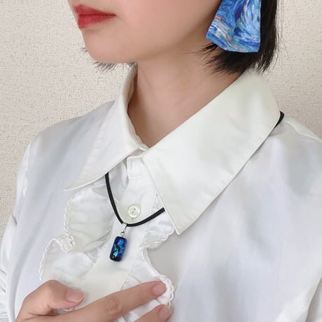【男女兼用】ホタルガラス ドロップネックレス｜沖縄の海のしずく