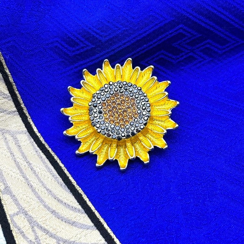 ひまわり　オルゴナイトブローチ ひまわりブローチ｜キラキラ輝く太陽の花アクセサリー | ジュエリー春日