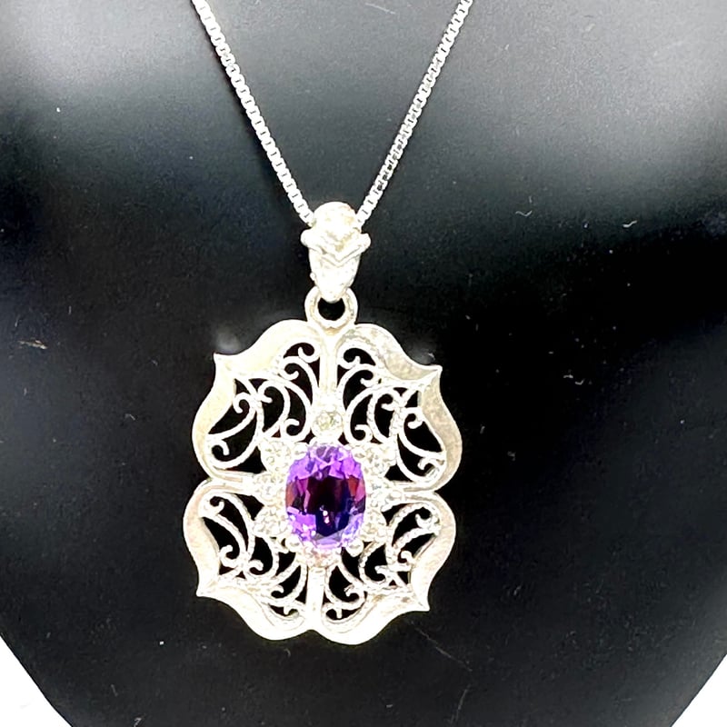 唐草模様ネックレス｜アメジスト｜奈良県ふるさと納税認定品
