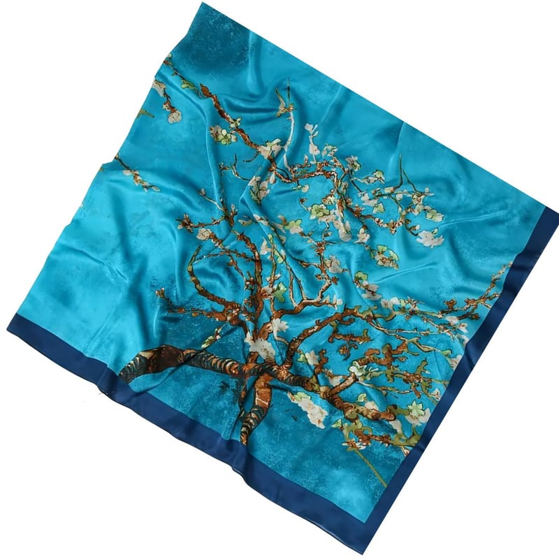 名画ショール｜ゴッホ《アーモンドの花》で彩るアートスカーフ