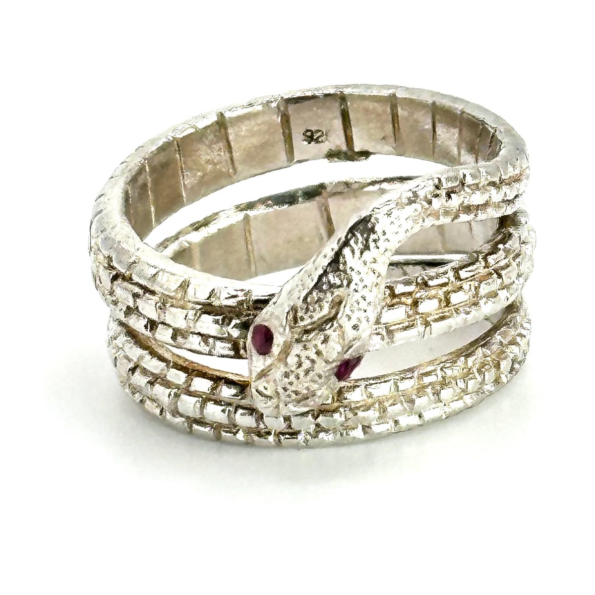 運気上昇！シトリン 蛇の指輪/フリーサイズ 男女兼用OK】運気上昇！ルビー 蛇の指輪/フリーサイズ 裏模様