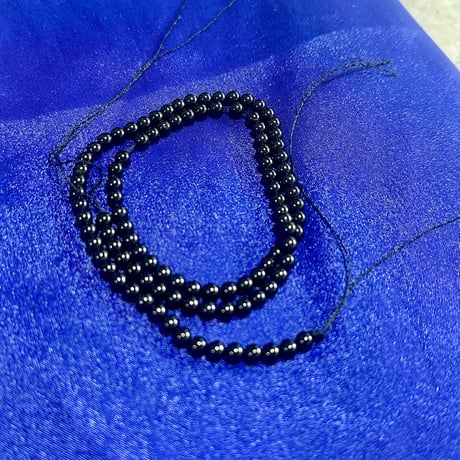 天然オニキス 4mm 一連｜黒の守護石・アクセサリー素材・ブレスレット制作に人気