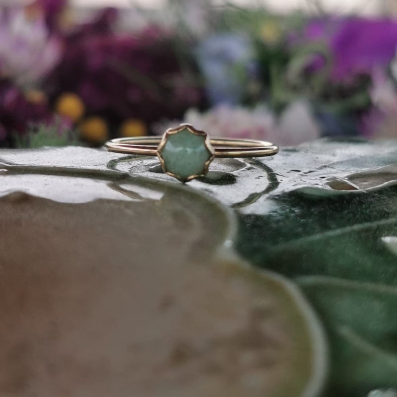 オーダーメイド】華奢リング/グリーンアベンチュリン | ジュエリー春日