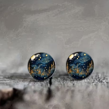 【AIアート】夜空の宇宙ピアス｜星空
