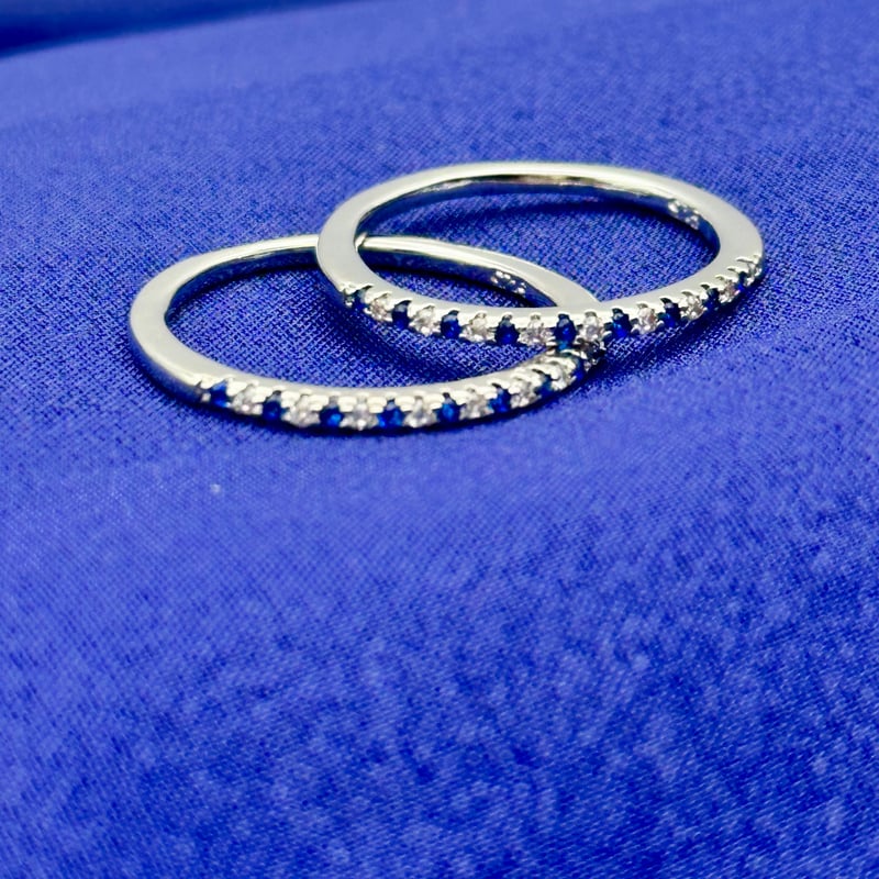 ブルーサファイア・エタニティーリング・指輪シルバー925K14YG金ゴールド ブルーサファイア ハーフエタニティリング｜青の輝きが彩るシルバー925