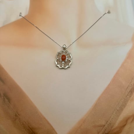 唐草模様ネックレス｜赤珊瑚｜奈良県ふるさと納税認定品