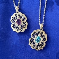 唐草模様ネックレス｜ブルートパーズ アメジスト
