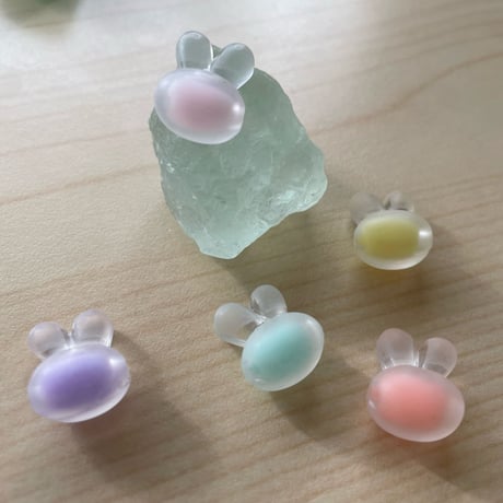 うさぎのビーズ（横穴） 10個セット