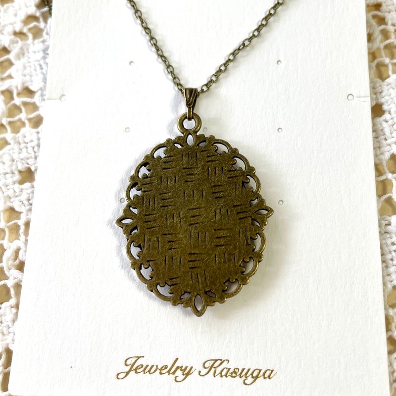 ゴッホ「ひまわり」/アンティーク調ネックレス/アンティークゴールド