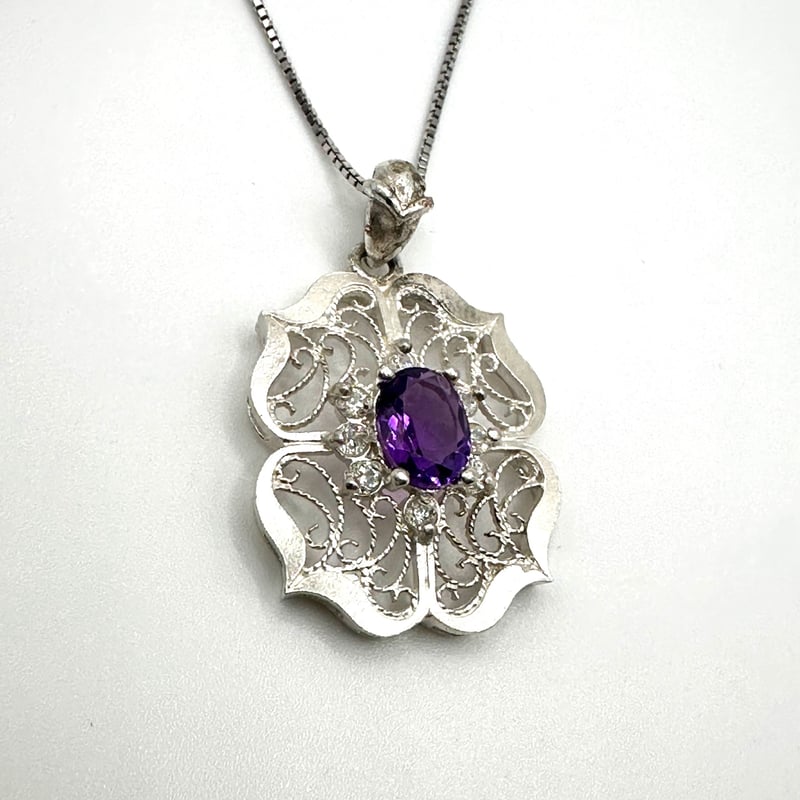 唐草模様ネックレス｜アメジスト｜奈良県ふるさと納税認定品