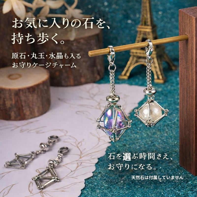 天然石ケージチャーム|原石・丸玉・水晶・誕生石対応のお守り 天然石ケージチャーム|原石・丸玉・水晶・誕生石対応のお守り