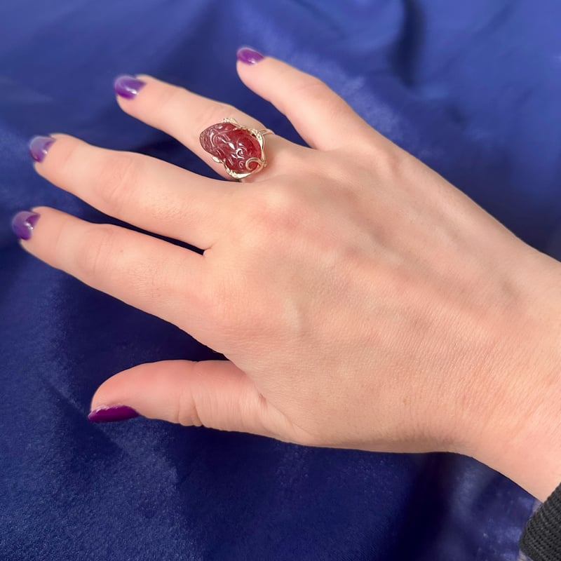 ストロベリークォーツ貔貅（ひきゅう）リング｜天然石×愛と美を