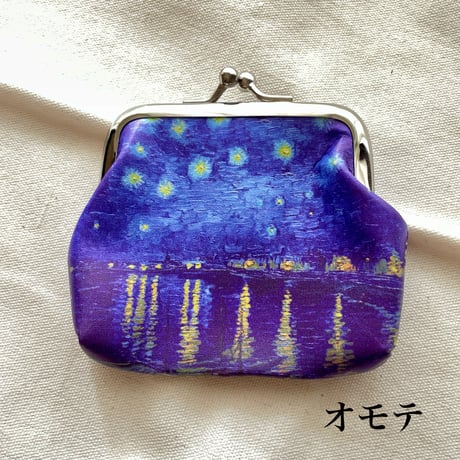 ゴッホのガマ口財布/夜のカフェテラス/アーモンド/星月夜/ローヌ川の星月夜