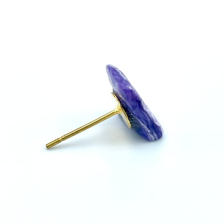 チャロアイトの原石ピアス