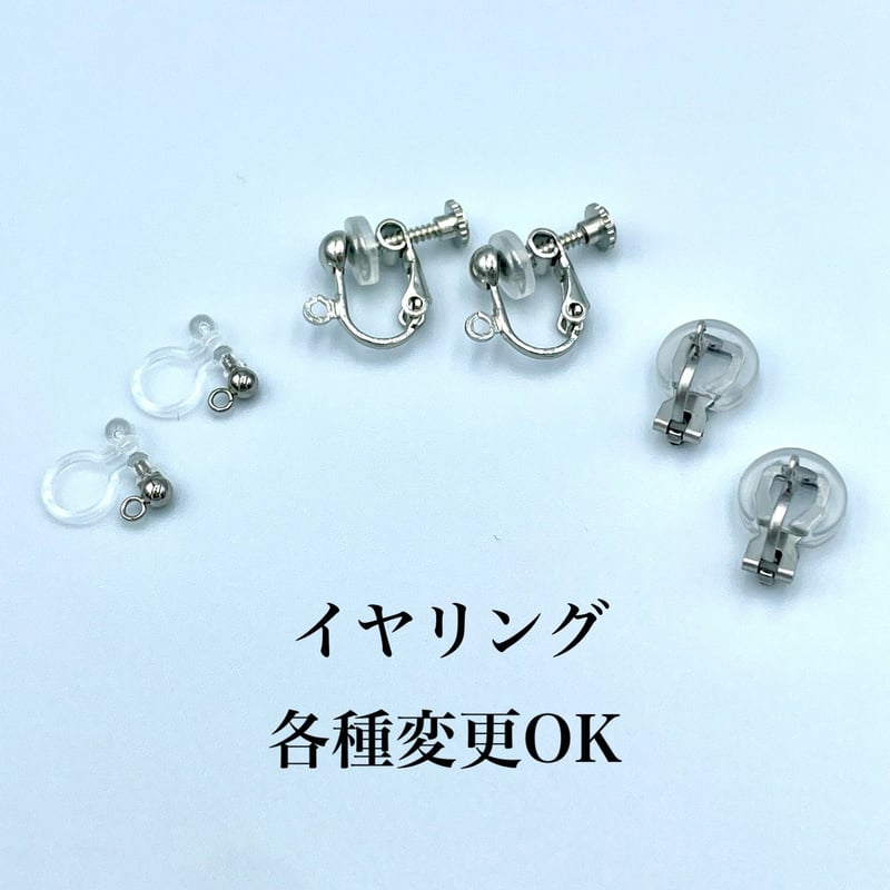 奈良の鹿を守れ】奈良の鹿と蓮の花 ピアス｜イヤリング変更可C