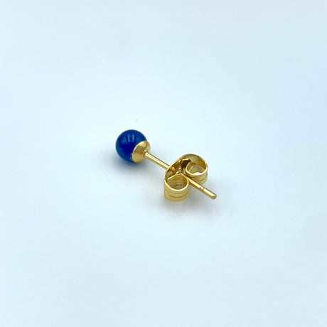 【再販】天然石ラピスラズリのスタッドピアス/アレルギー対応