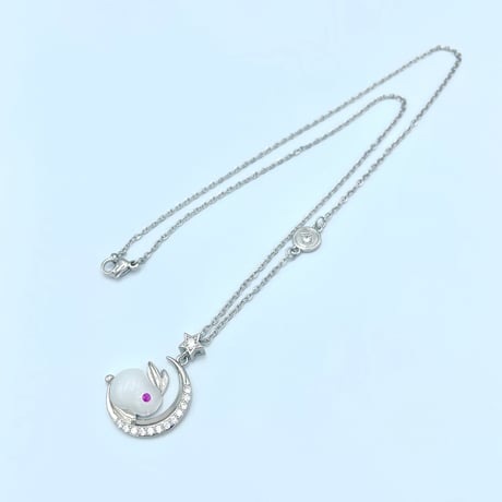 月と星とうさぎのネックレス