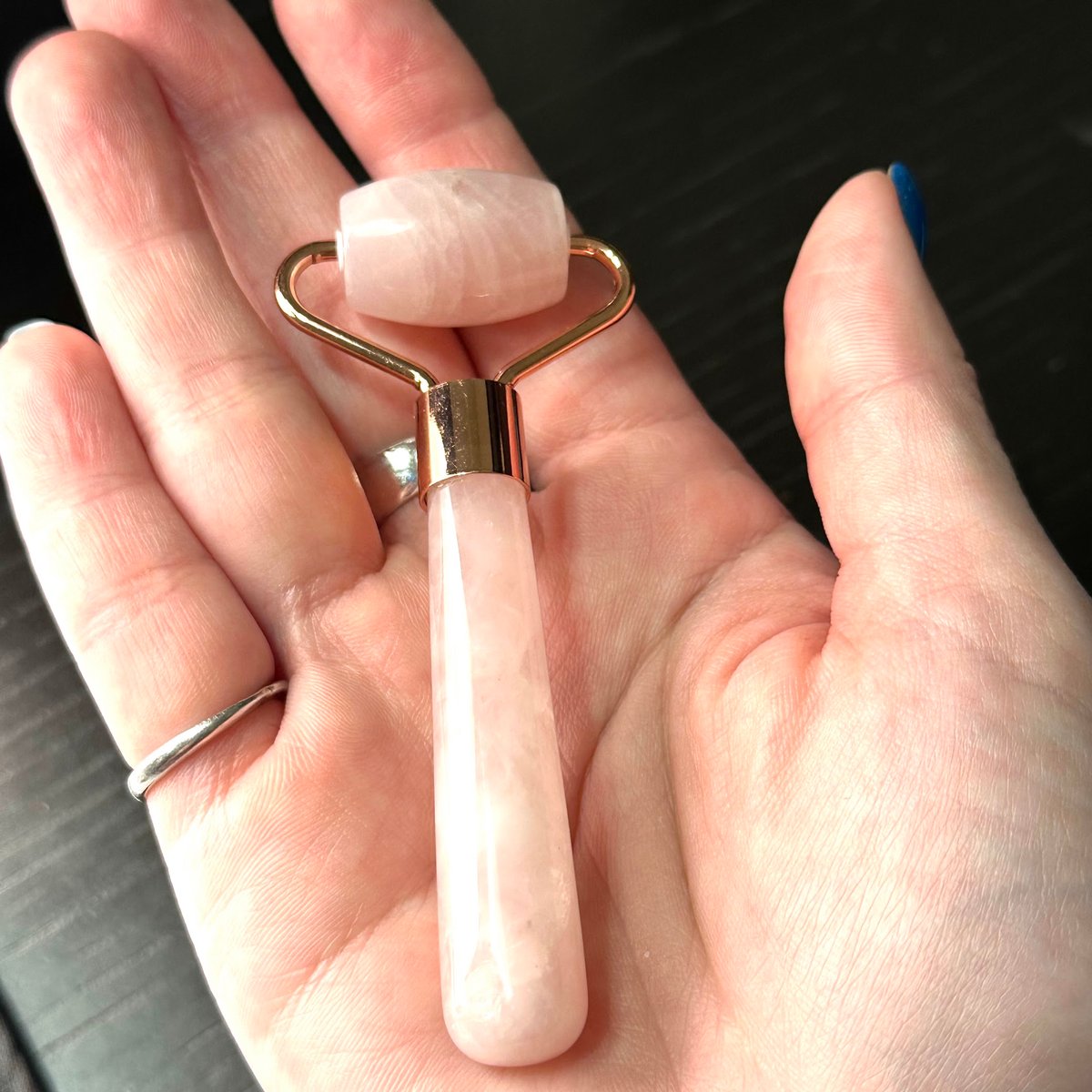 0415119 天然石ローズクォーツ美容ローラー 天然石 ローズクォーツ 美顔ローラー | ジュエリー春日