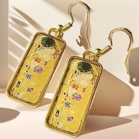 クリムトのアンティーク調ピアス/ 「接吻」 ゴールド
