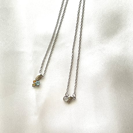 【11月の誕生石】3石ネックレス/ブルートパーズ・シトリン