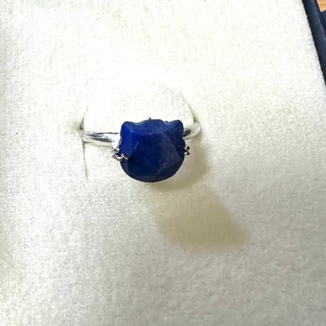 【お客様オーダー品】ねこの匠枠リング｜猫カット ラピスラズリ