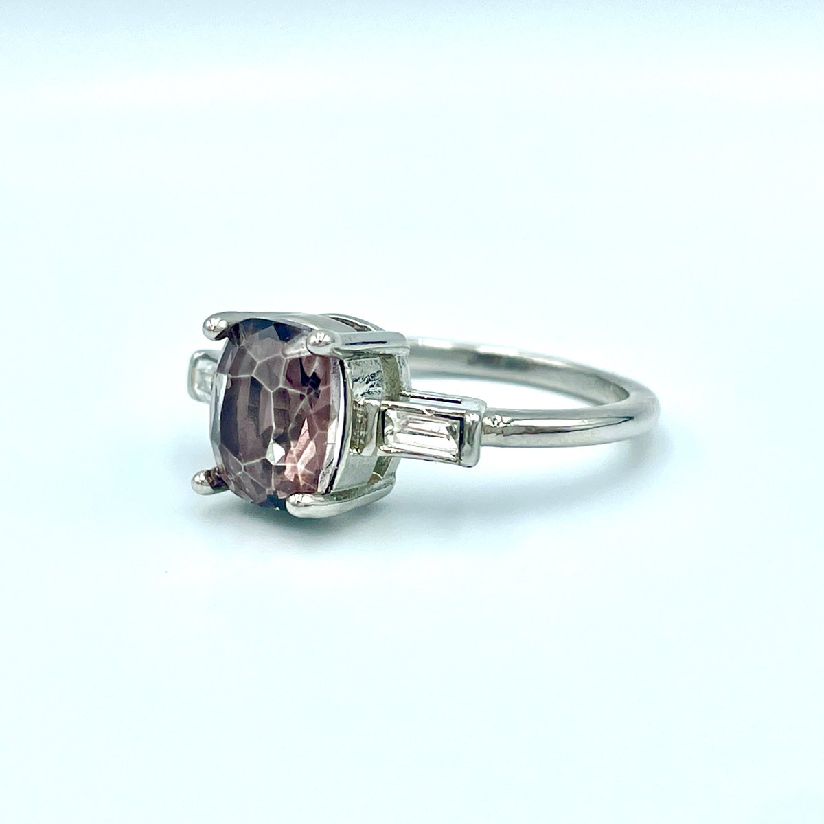 【お値下げ】モアサナイトリング 10ct 17号 大粒 豪華 指輪 0.7ct エタニティリング ハーフ エタニティ リング ダイヤ