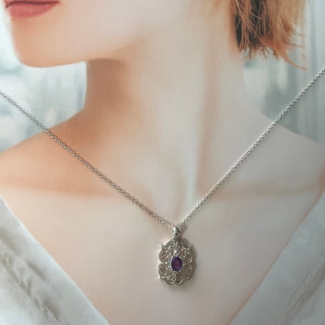 唐草模様ネックレス｜ブルートパーズ アメジスト