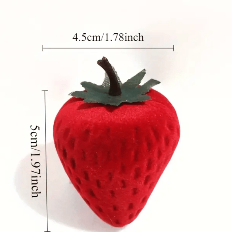 ☆ アクセサリーケース ジュエリーケース いちご型小物入れ 赤いストーン装飾 ☆ ☆ アクセサリーケース ジュエリーケース いちご型小物入れ 赤い