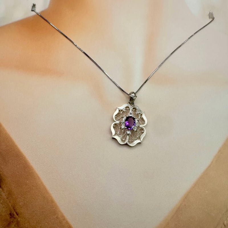 唐草模様ネックレス｜アメジスト｜奈良県ふるさと納税認定品