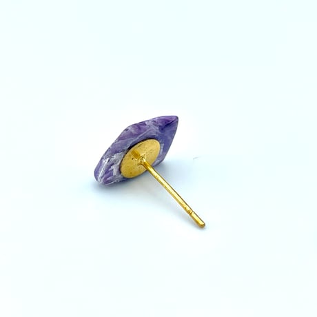 チャロアイトの原石ピアス
