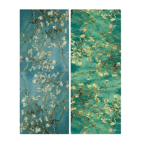 ゴッホの両面柄ストール カシミヤ風マフラー/《花咲くアーモンドの木》/世界の名画